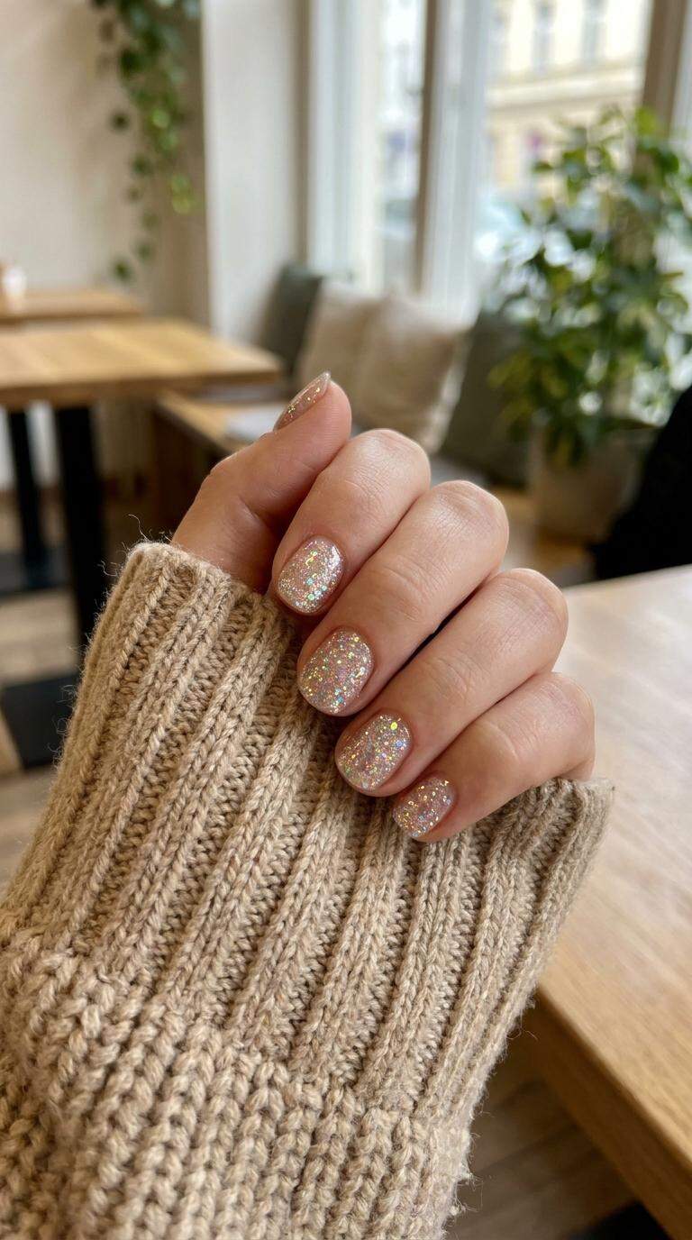 Iridescent Glitter Nail