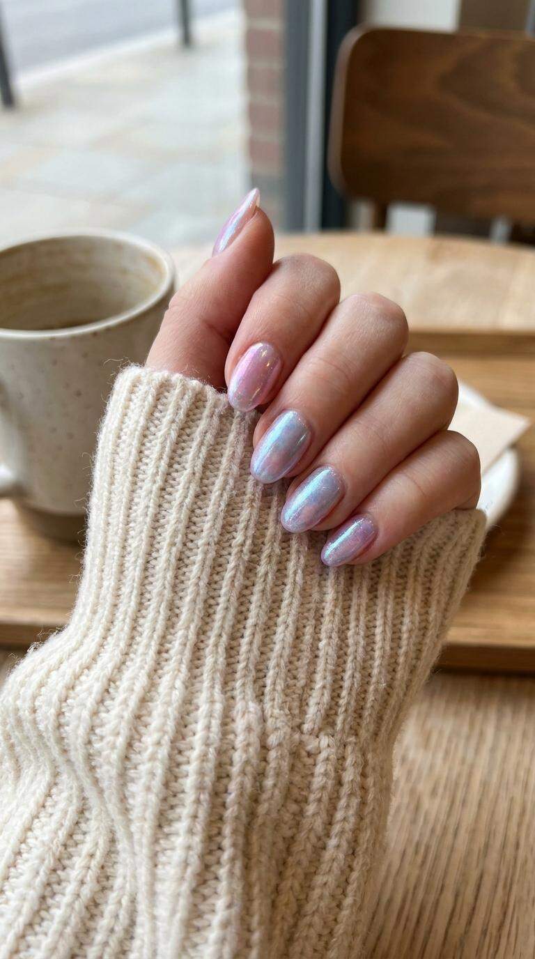 Iridescent Quartz Effect Nails