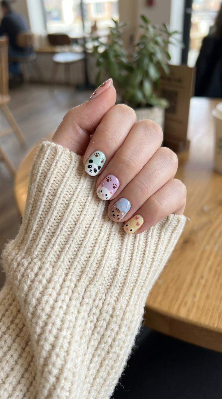 Kawaii Animal Print Nail Art