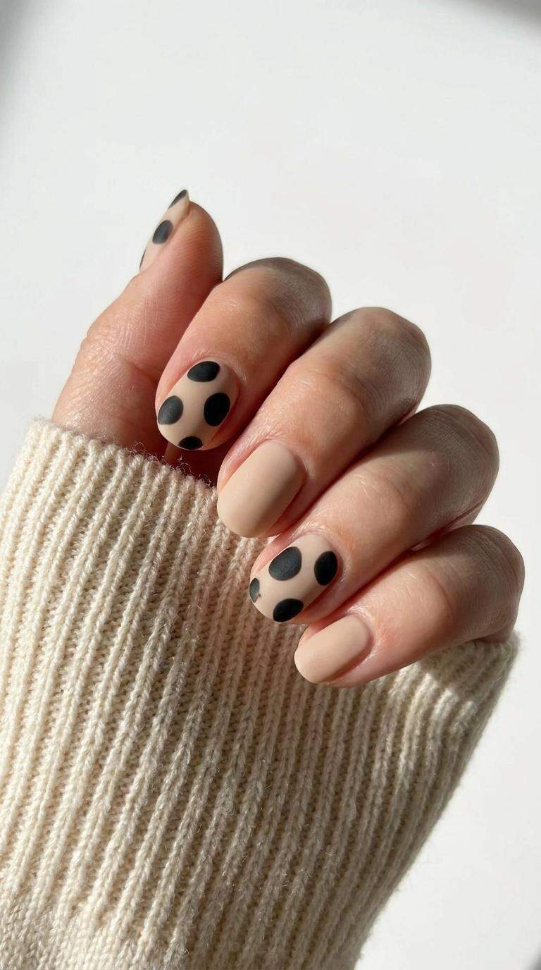 Large Black Matte Dots on