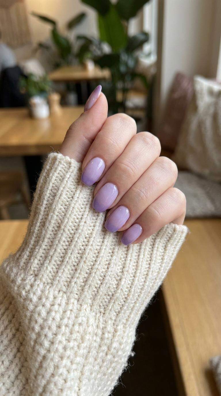 Lavender Ombre Tip Nail