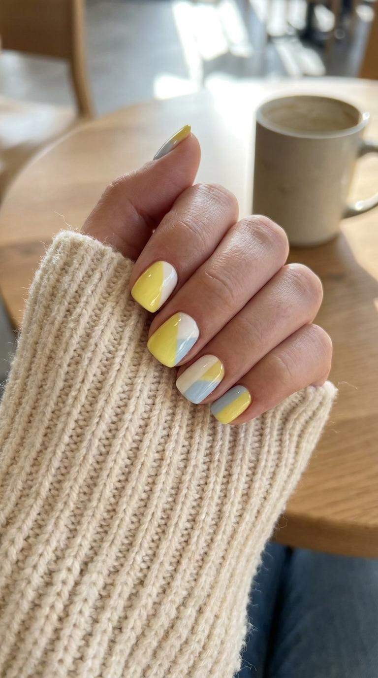 Lemonade Colorblock Nails