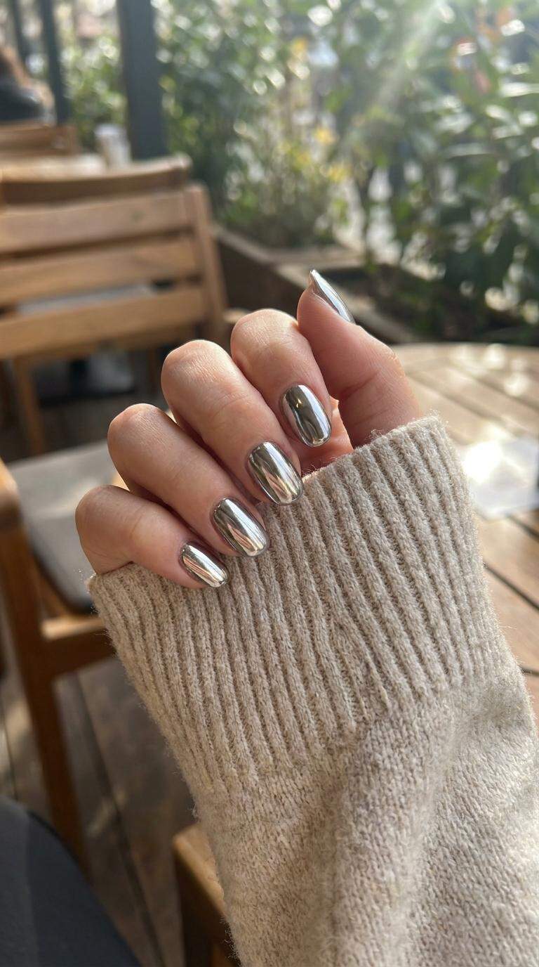 Metallic Chrome Nails