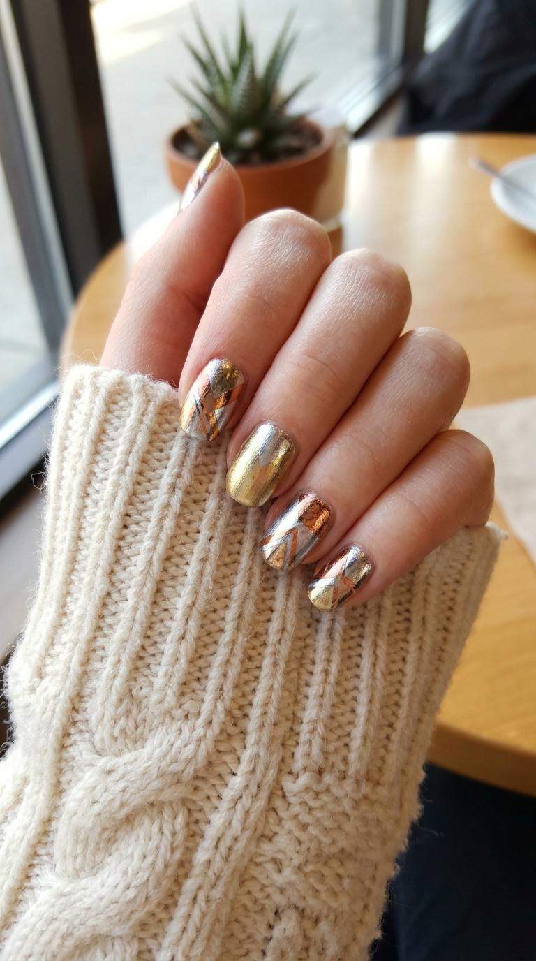 Metallic Geometric Nails