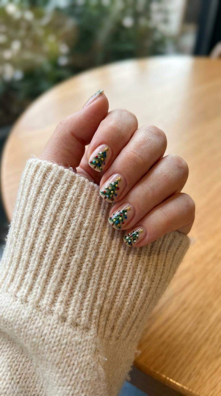 Mini Christmas Tree Nails