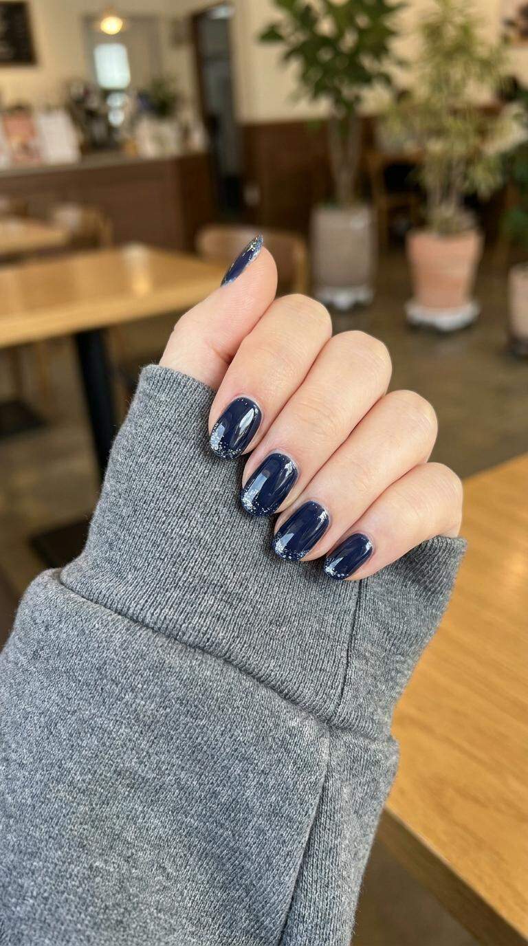 Navy Blue Glitter Accents