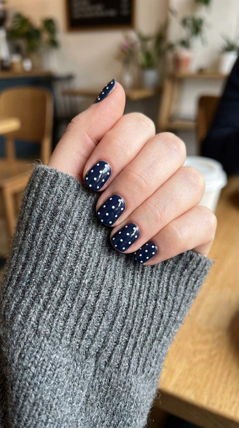Navy Polka Dot Base