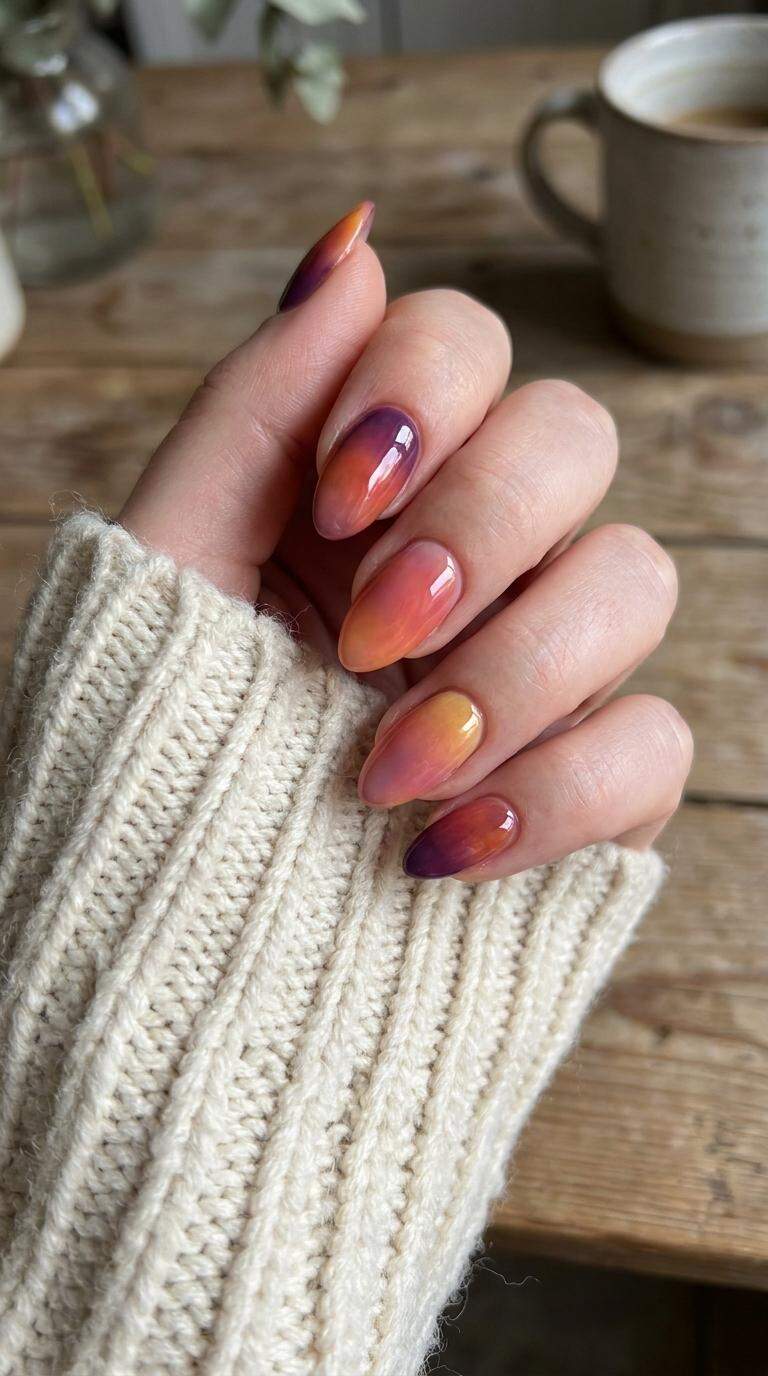 Ombre Sunset Nail Art
