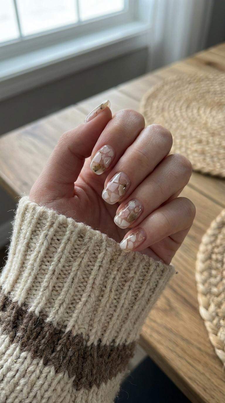 Quartz Feldspar Mosaic Nails