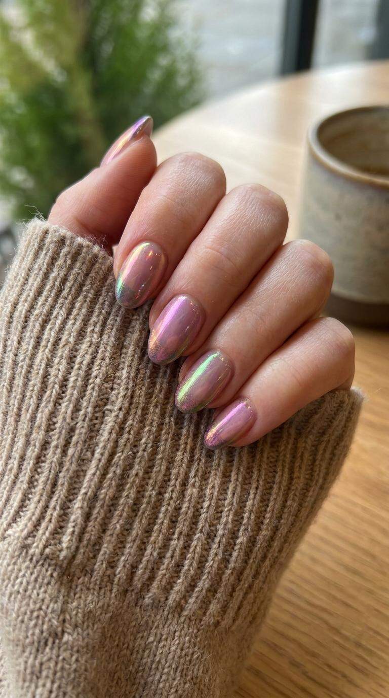 Quartz Rainbow Chameleon Tips Nails