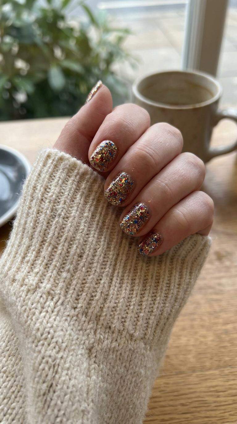 Retro Glitter Nails