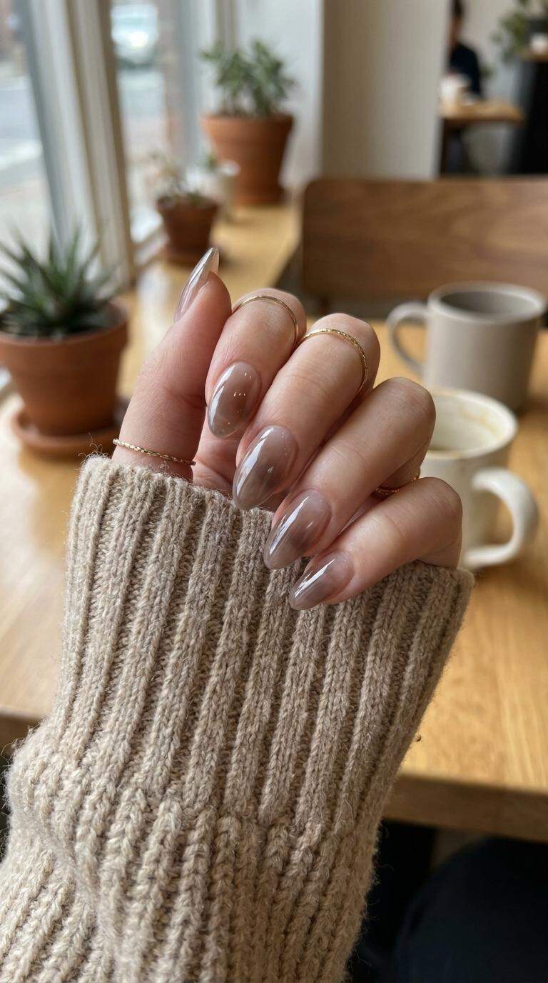 Smoky Quartz Ombre Nails