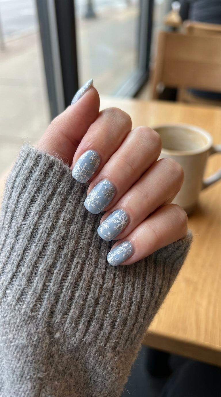 Snowflake Pattern Nails