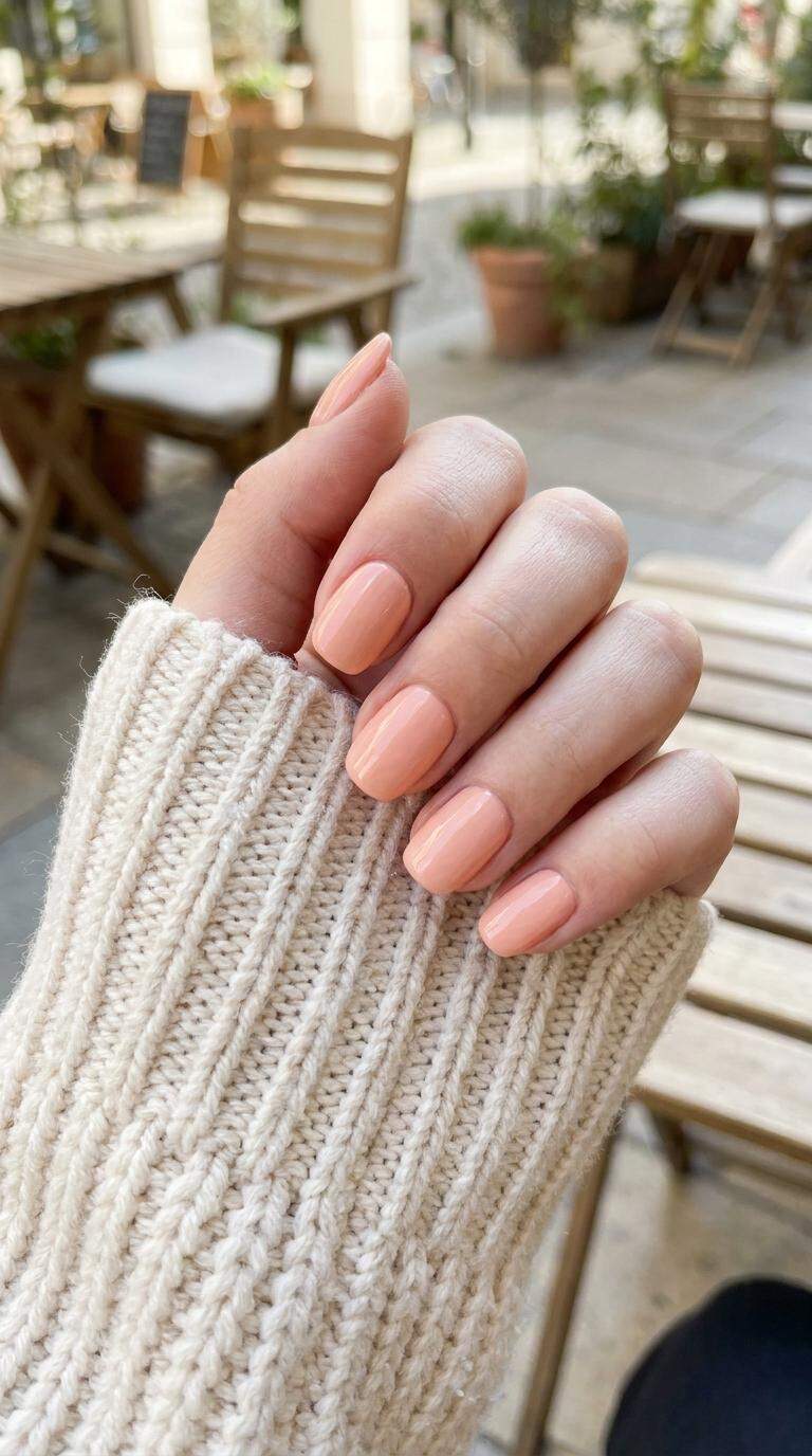 Soft Peach Gel Press-On Nails