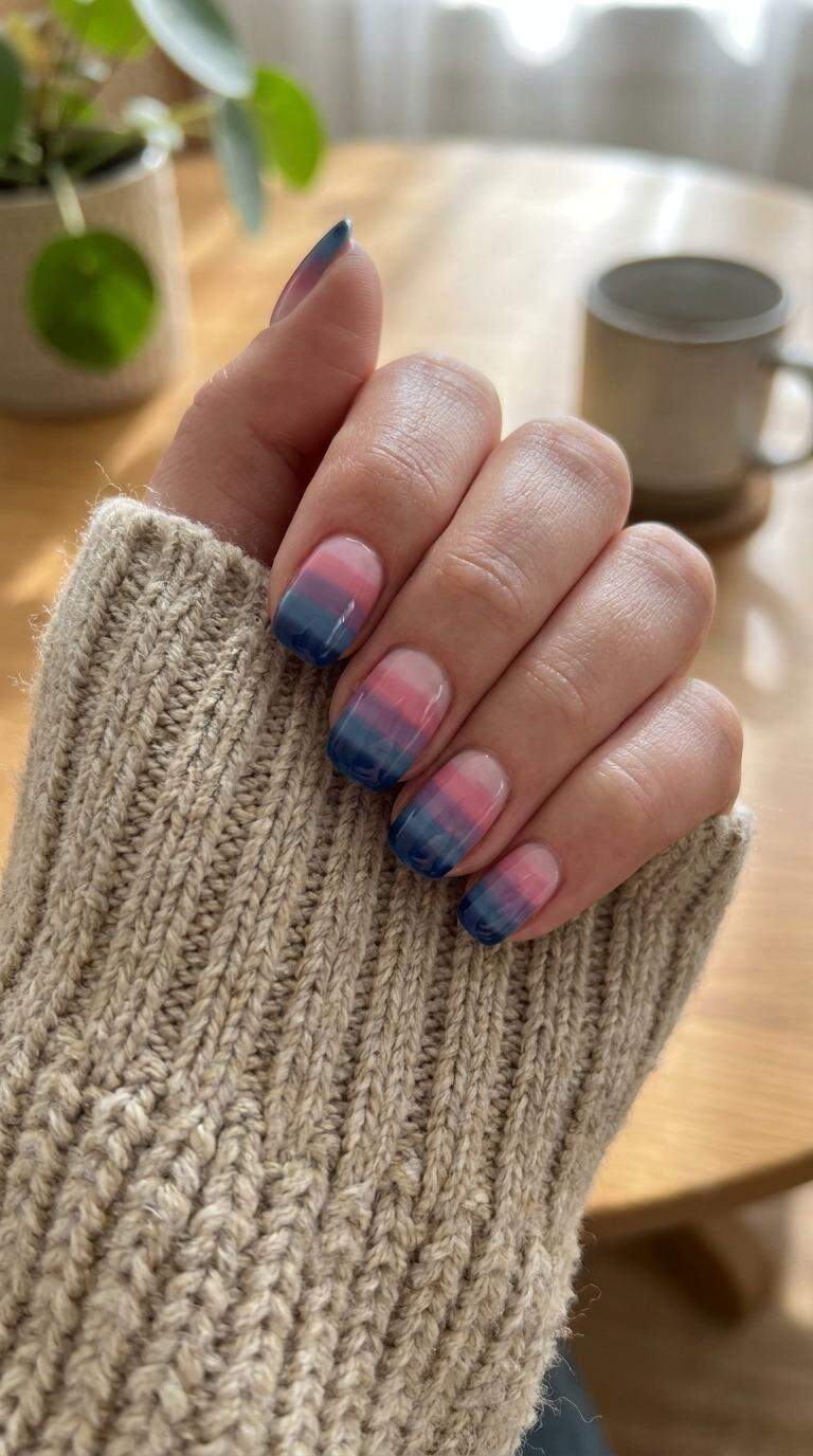 Striped Ombre Nails