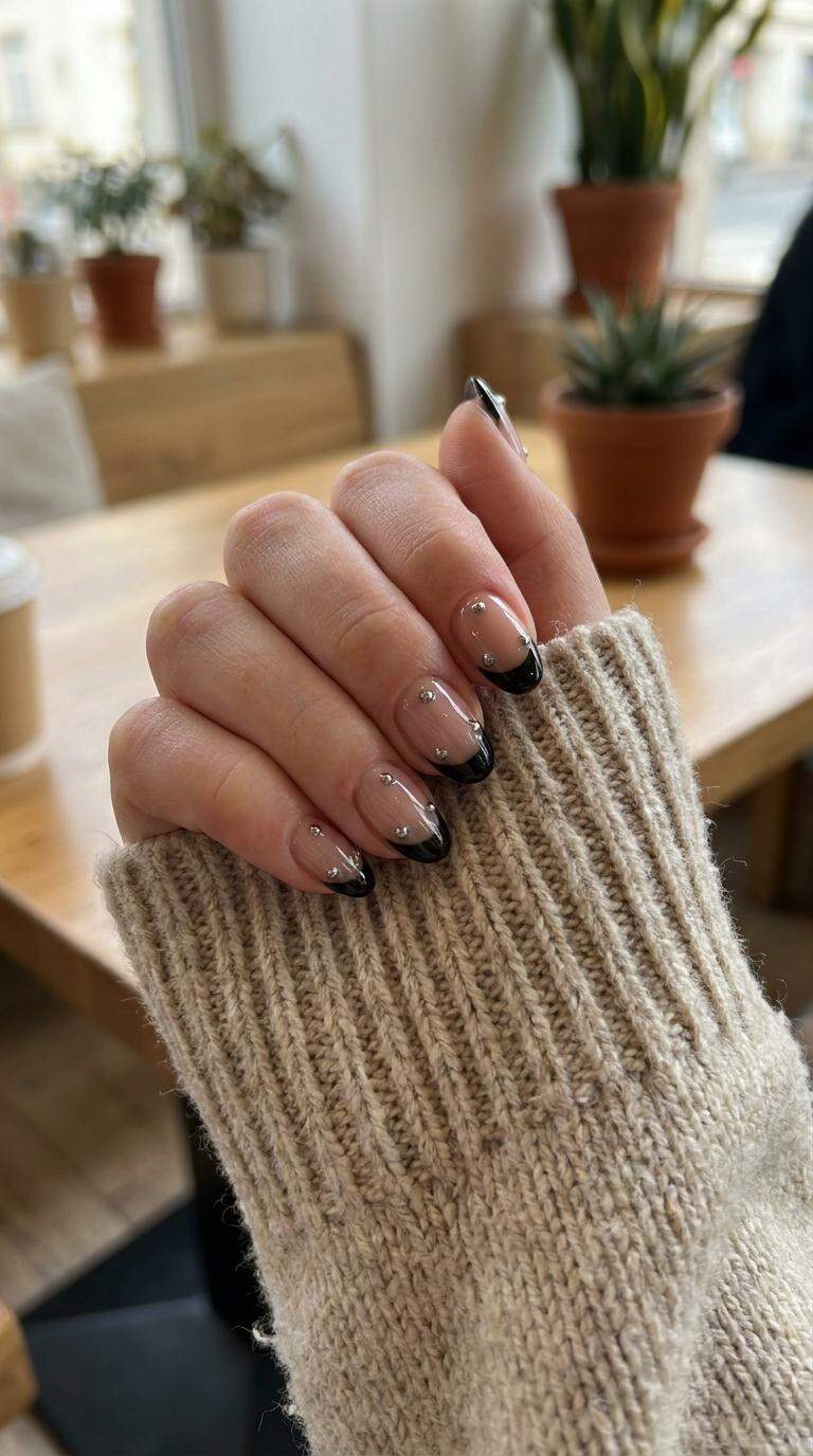 Studded Black Nail Tips