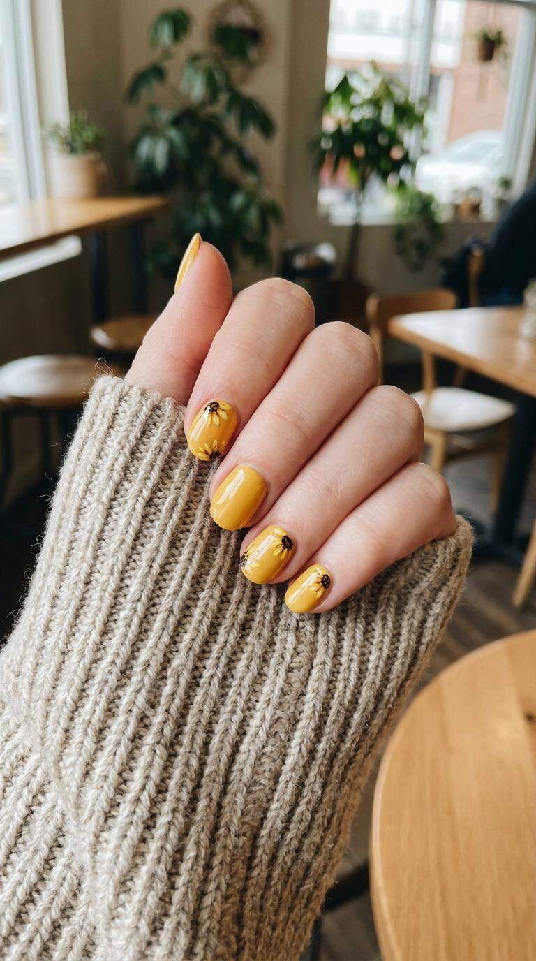 Sunflower Yellow Nails
