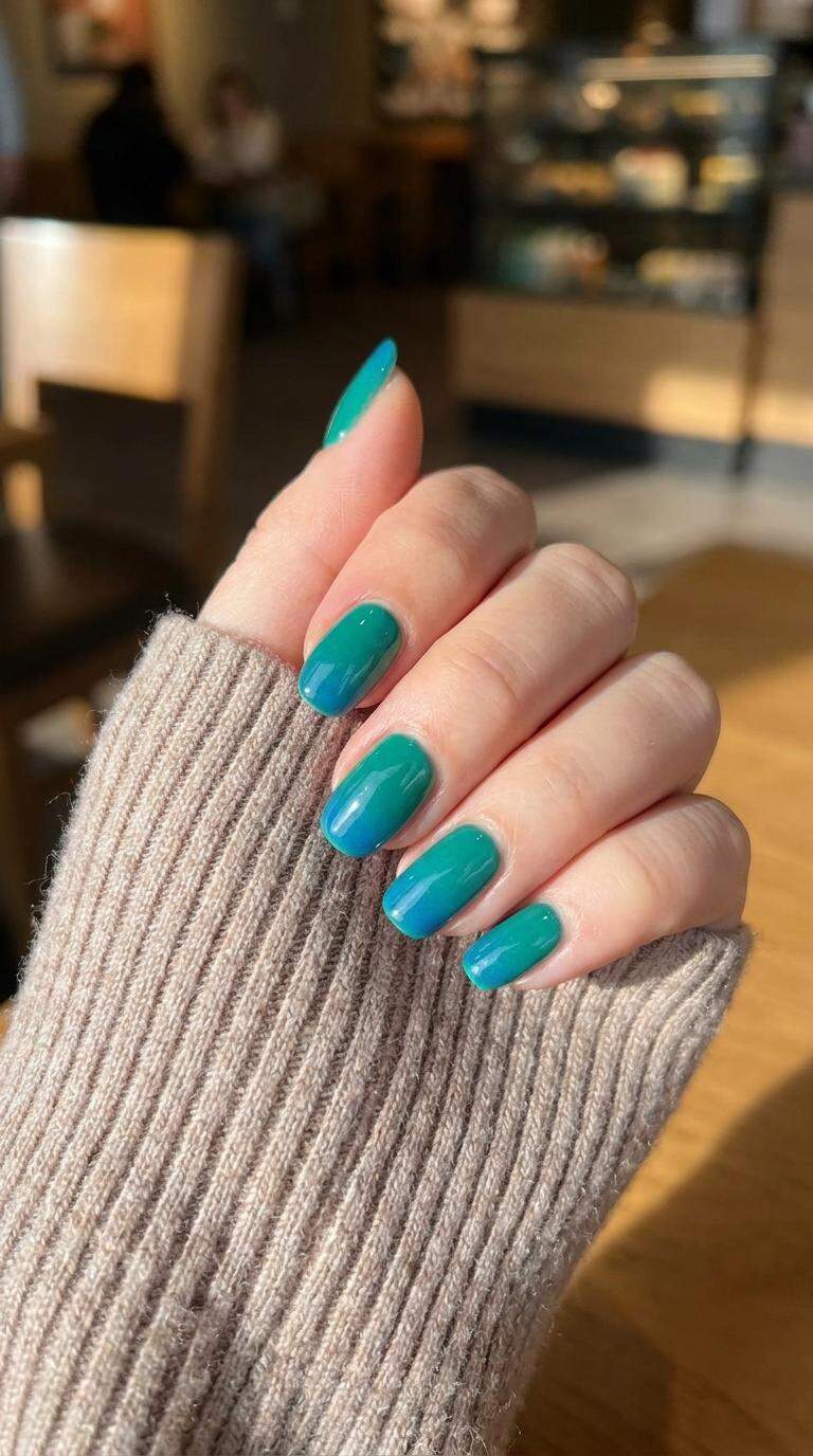 Teal Green and Blue Ombre