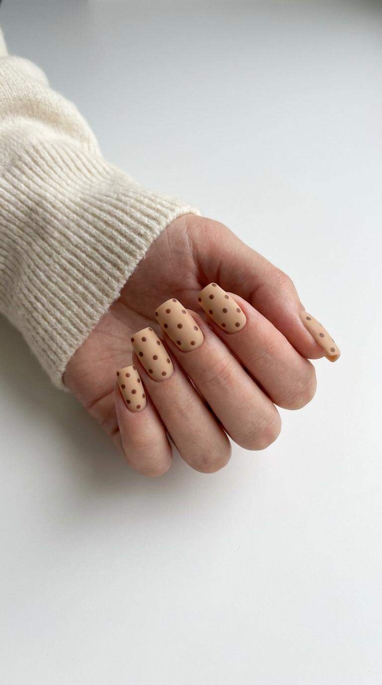 Vintage Brown Dots on Square