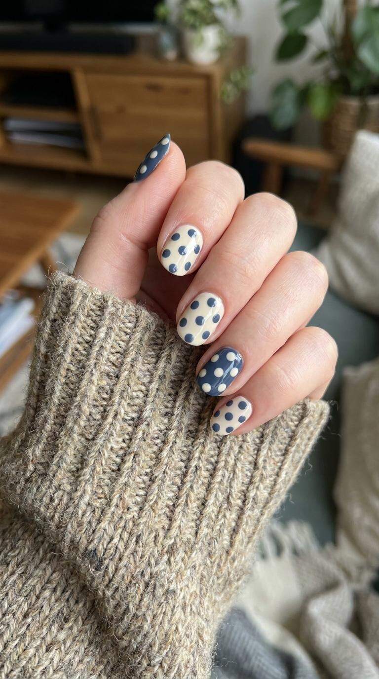 Vintage Inspired Polka Dot Manicure