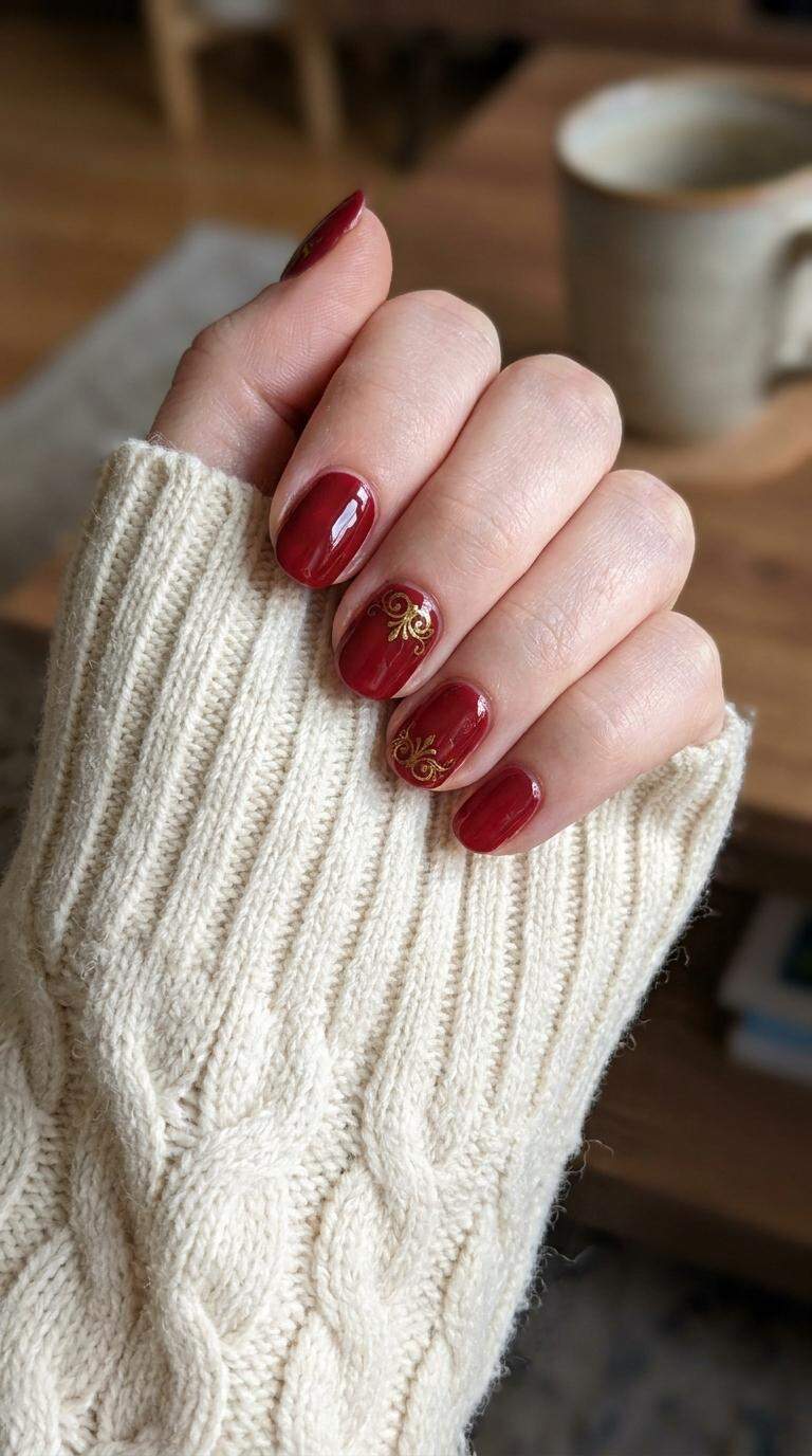 Vintage Red Nail Art