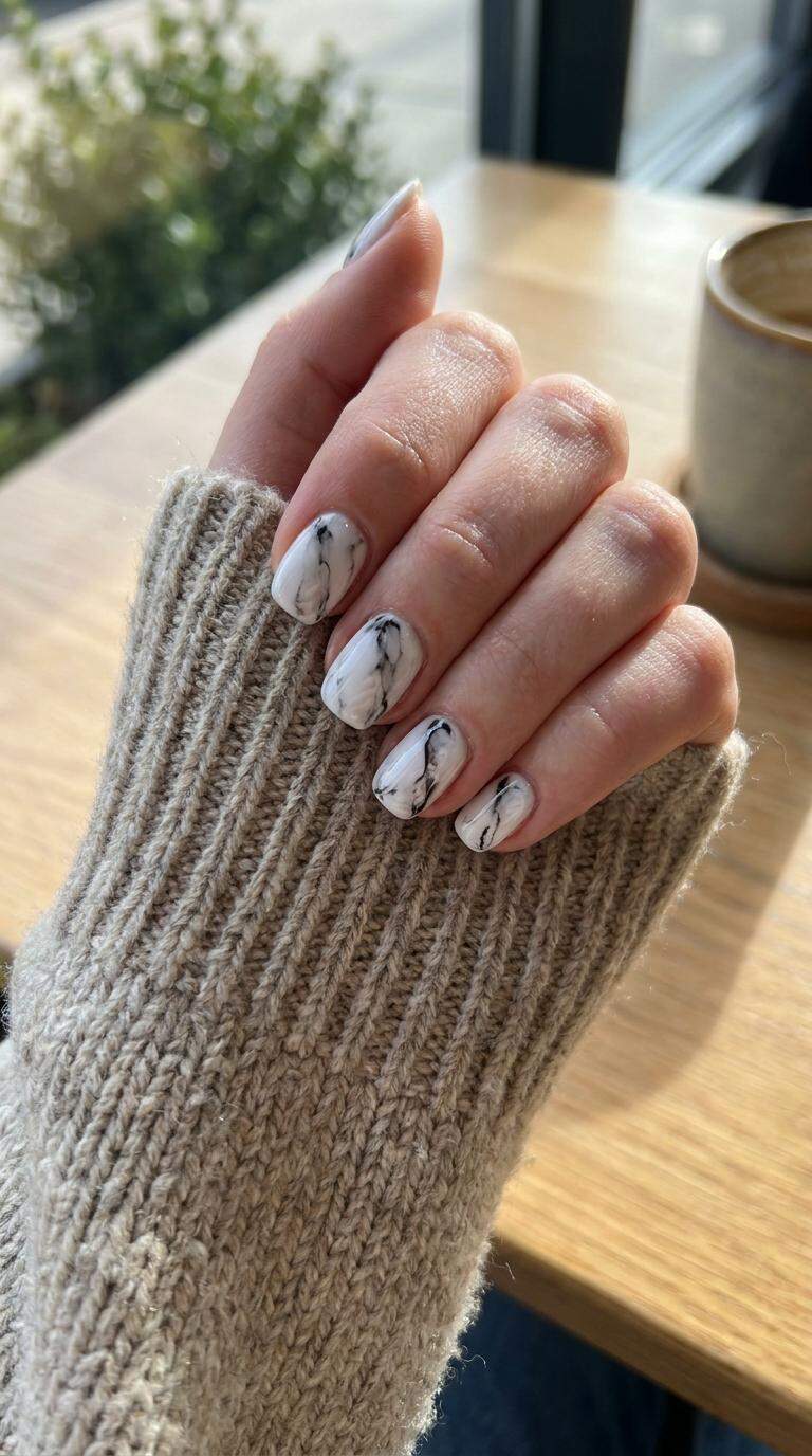 White and Black Marble