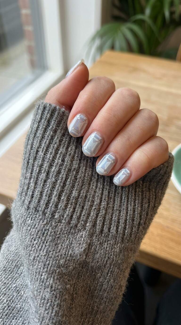 Asscher Cut Diamond Nails
