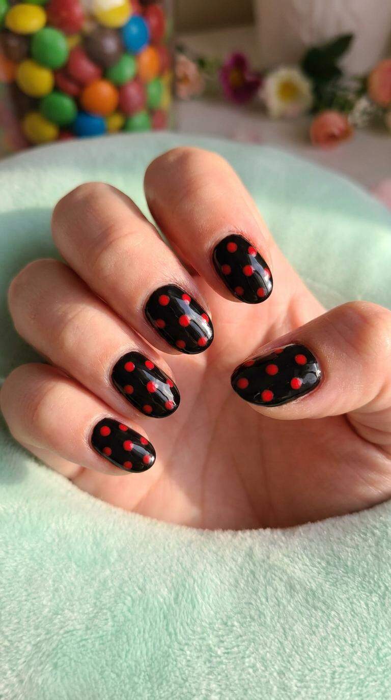 Black Dot Red Accent