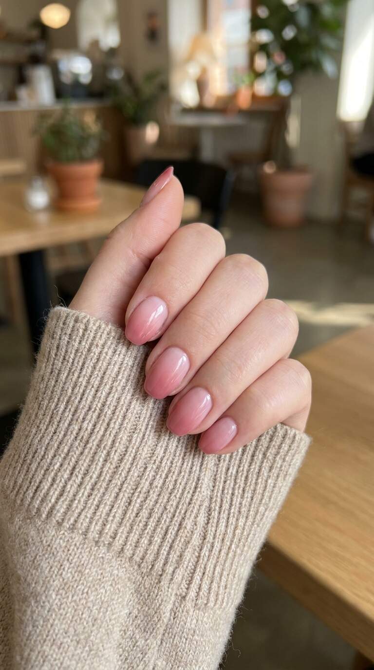 Blush Pink Ombre Nails