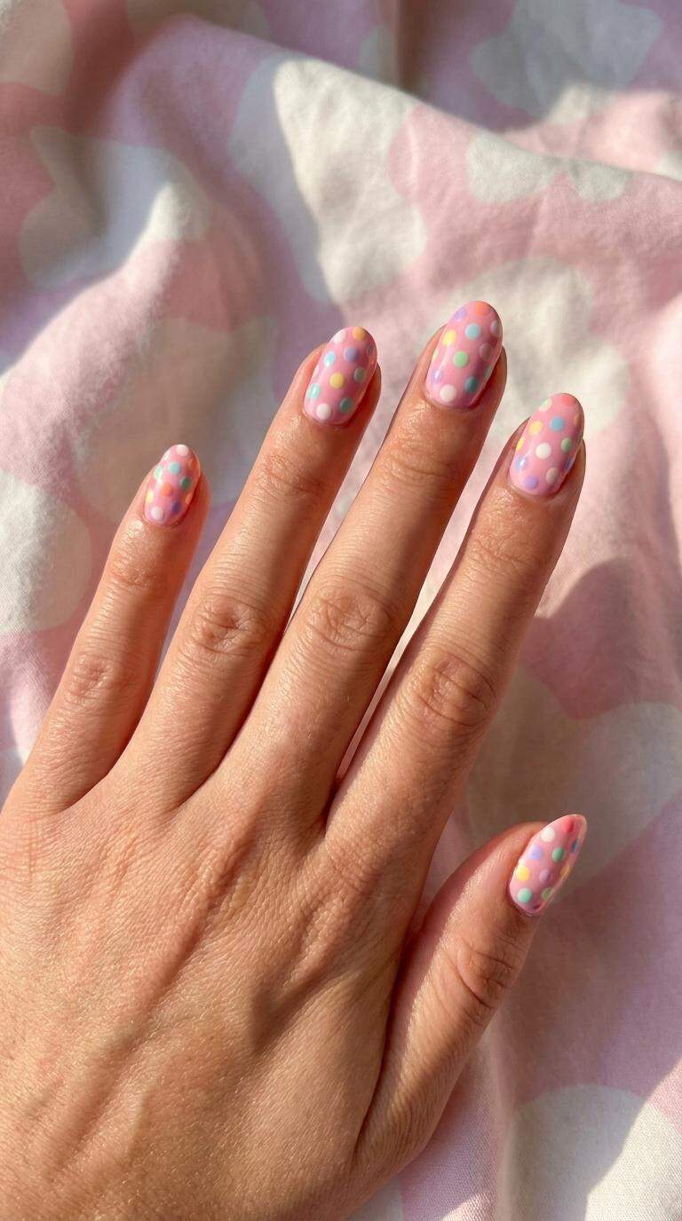 Candy Dot Pink Nail