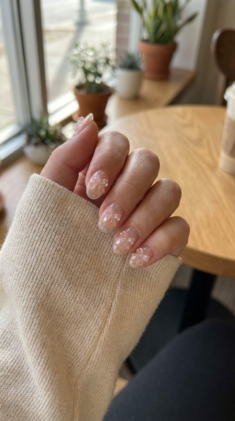 Clear Nail Bow Nails