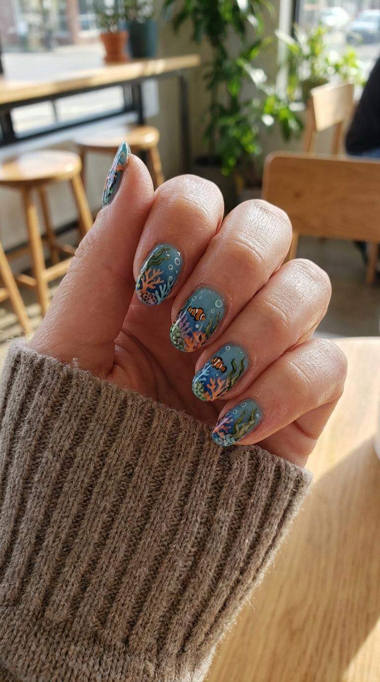 Coral Reef Nails