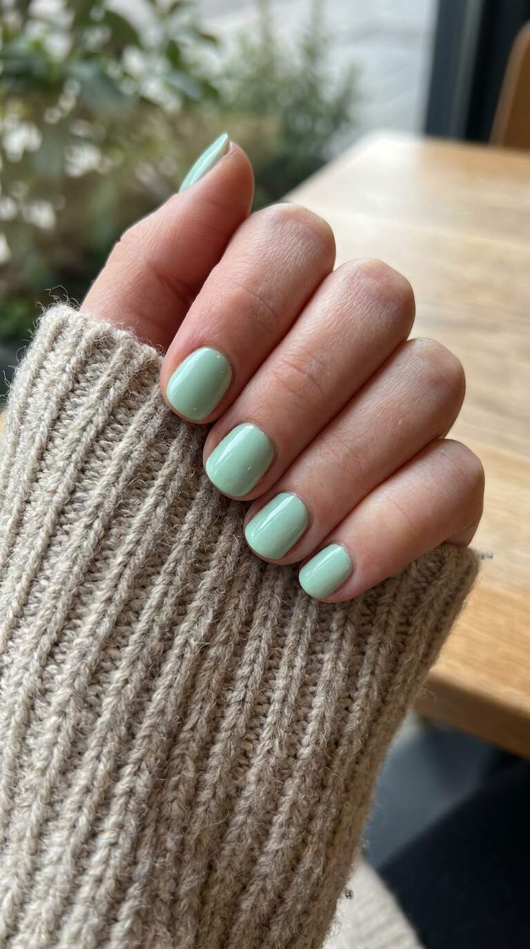 Crisp Mint Green Nails