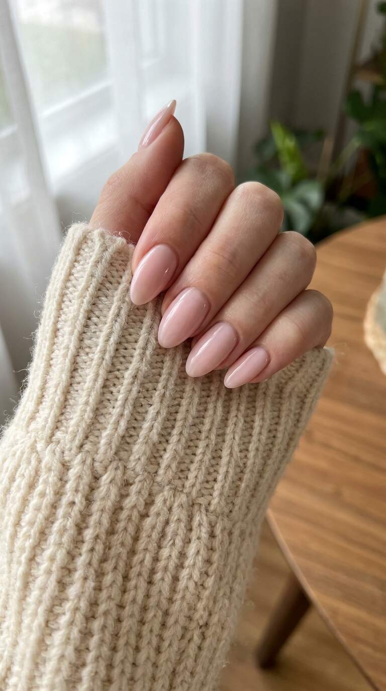 Dainty Pink Almond Nails
