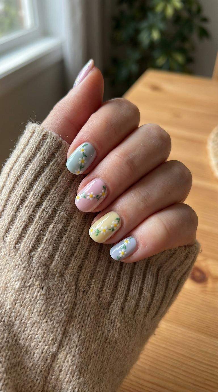 Daisy Chain Nail Art