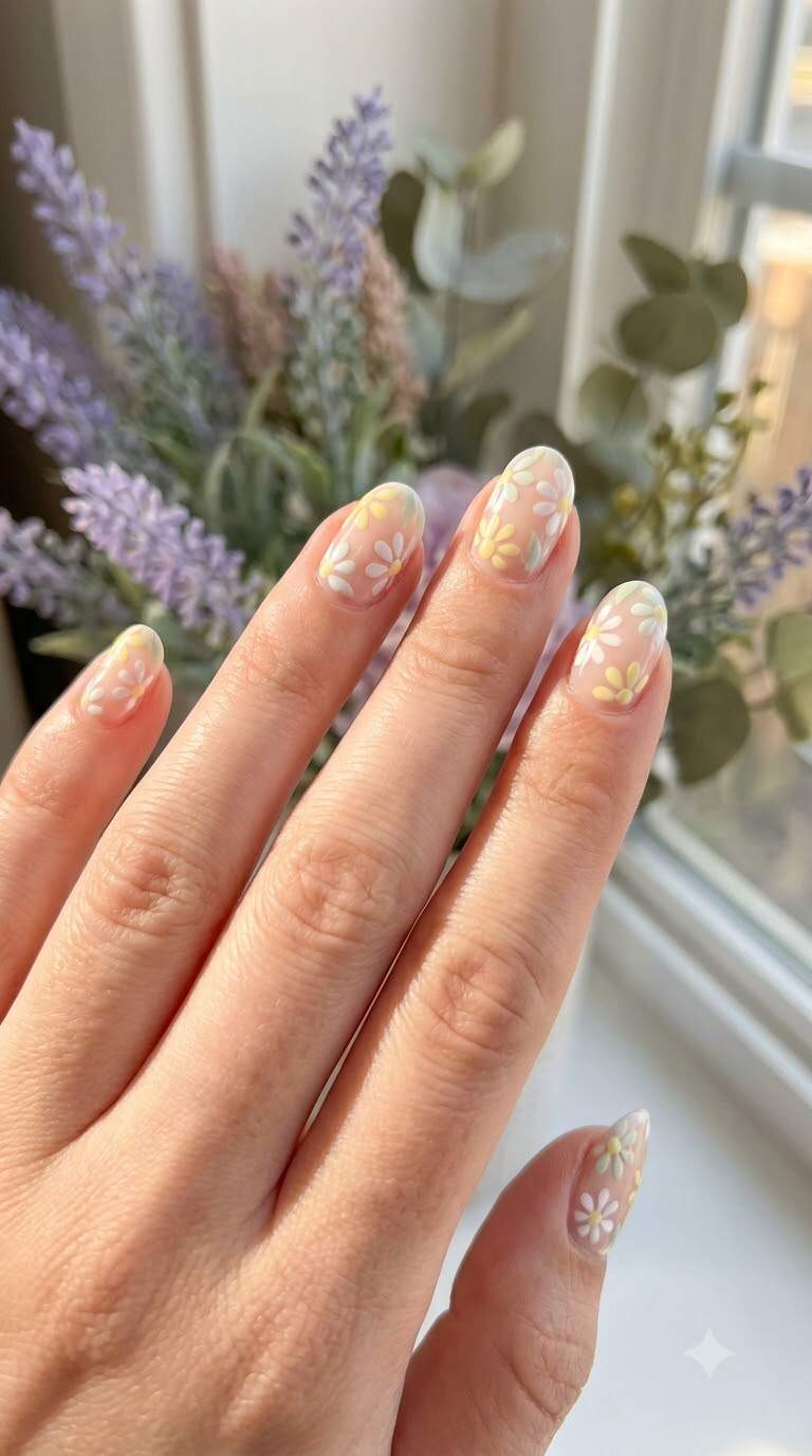 Daisy Chain Nail Art