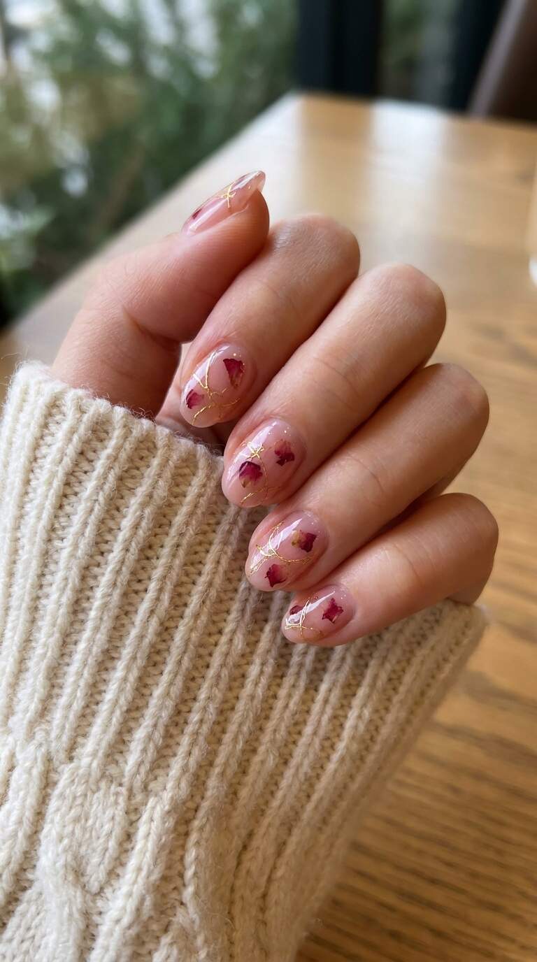 Delicate Rose Filigree Nails