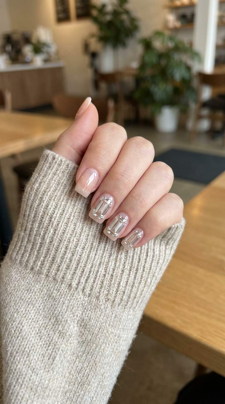 Emerald Cut Diamond Accent Nails