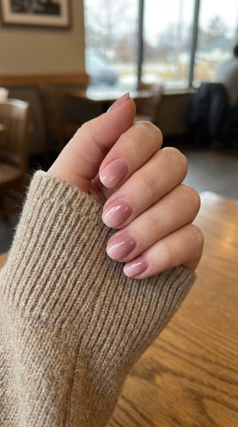 Ethereal Rose Ombre Nails