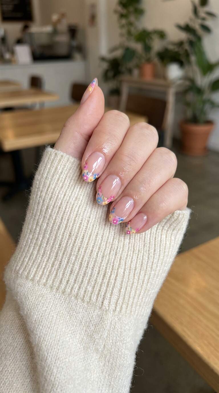 Floral Burst French Tips