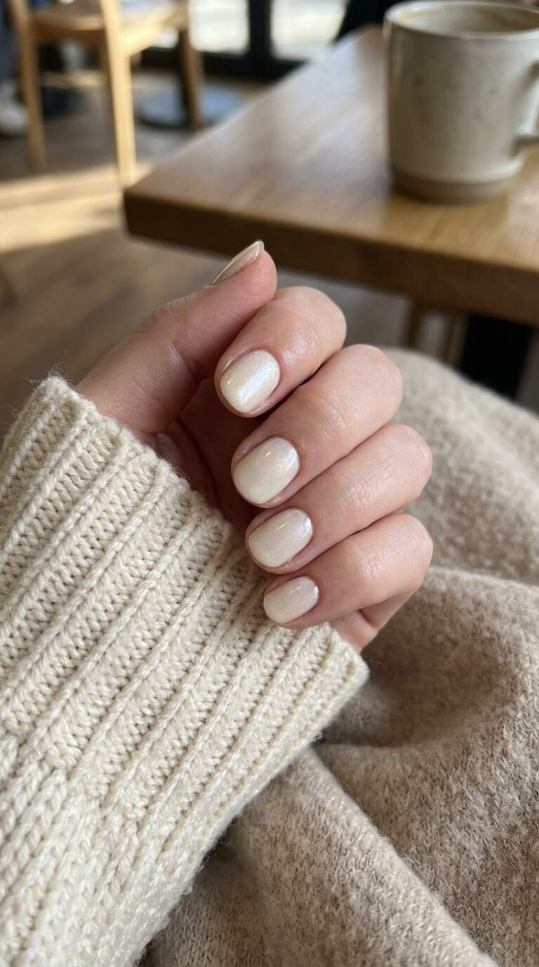 Frosted Creme Short Nail Set