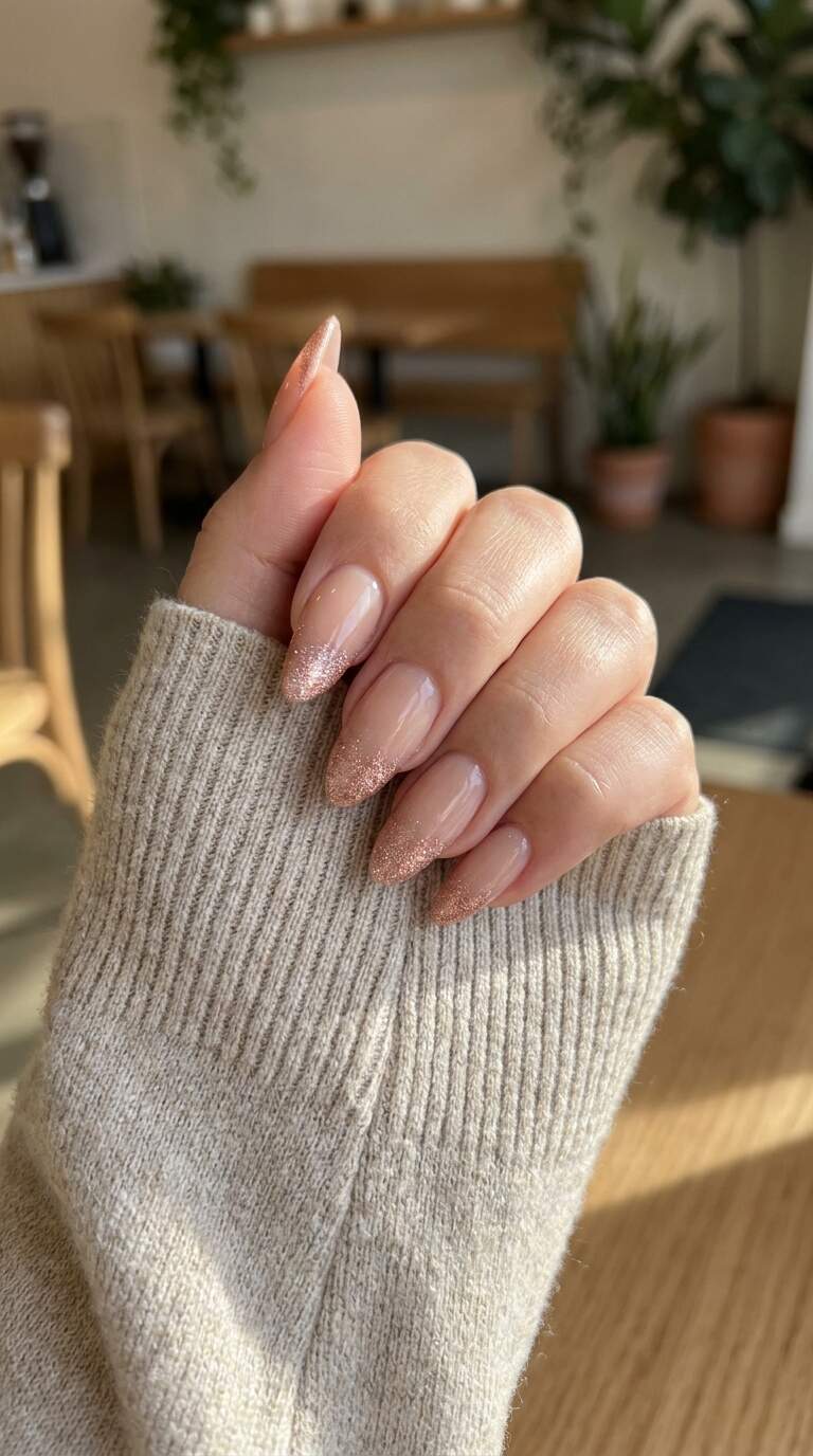Frosted Rose Gold Tips