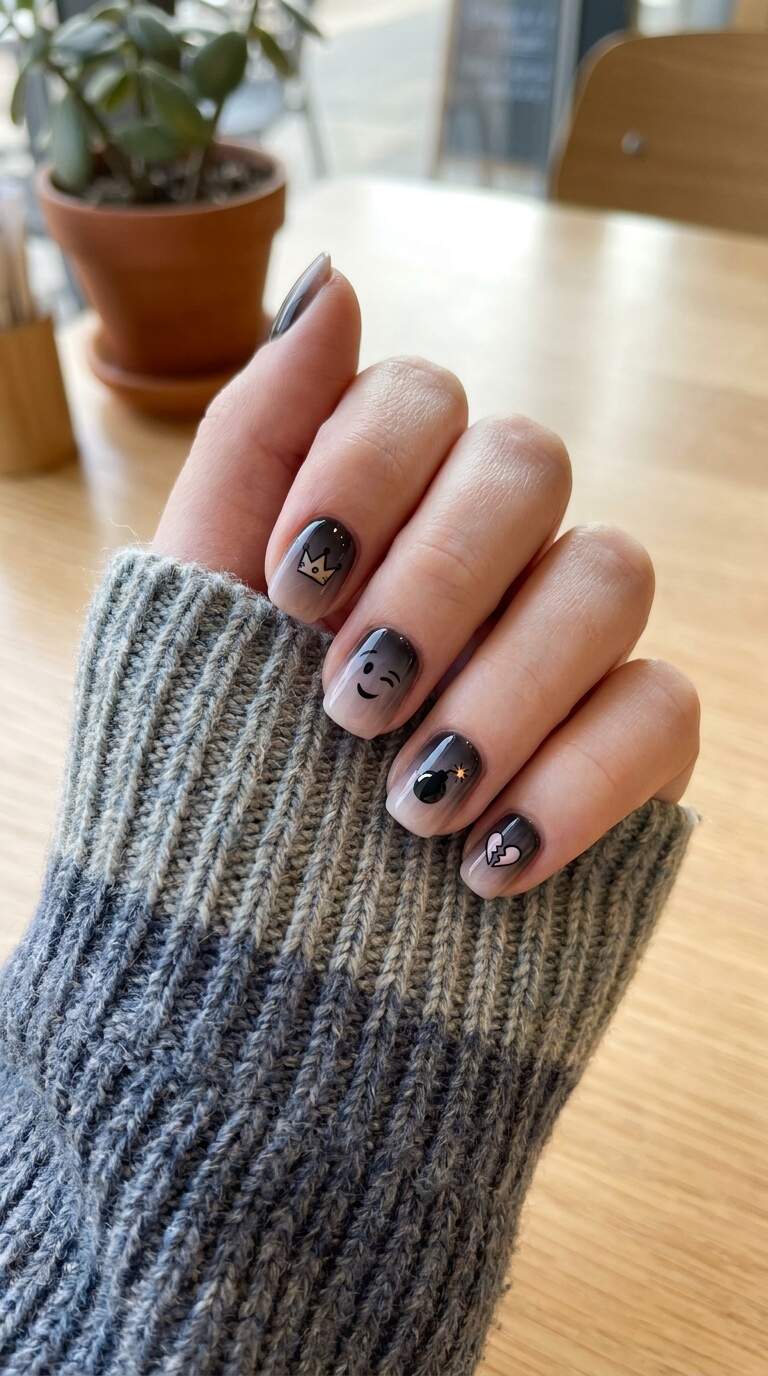 Funny Revenge Plot Ombre Nails