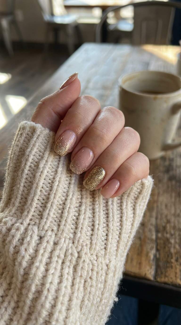Glitter Accent Nails