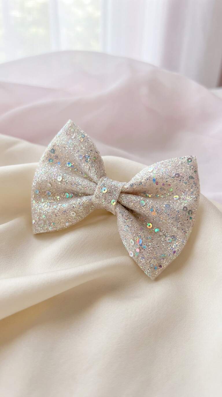 Glitter Bow with Holographic Accents