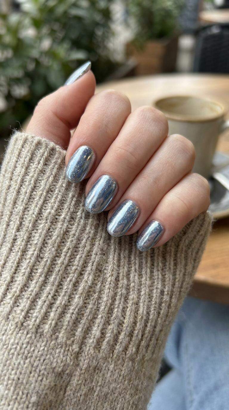 Glitter Chrome Nails