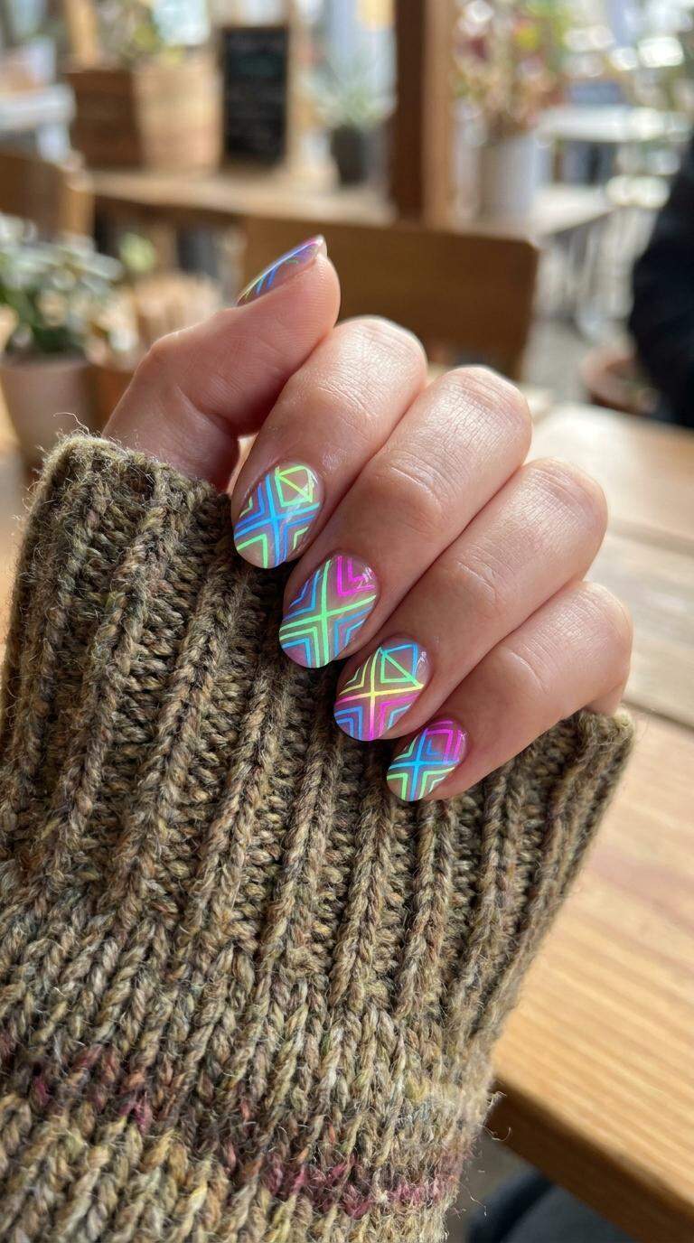 Glowing Neon Geometric