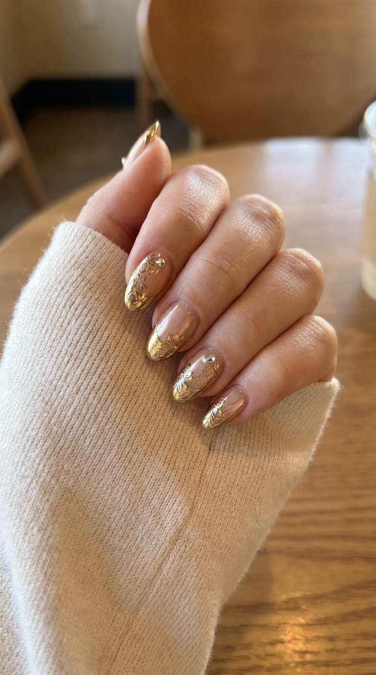 Gold Chrome Floral Tips