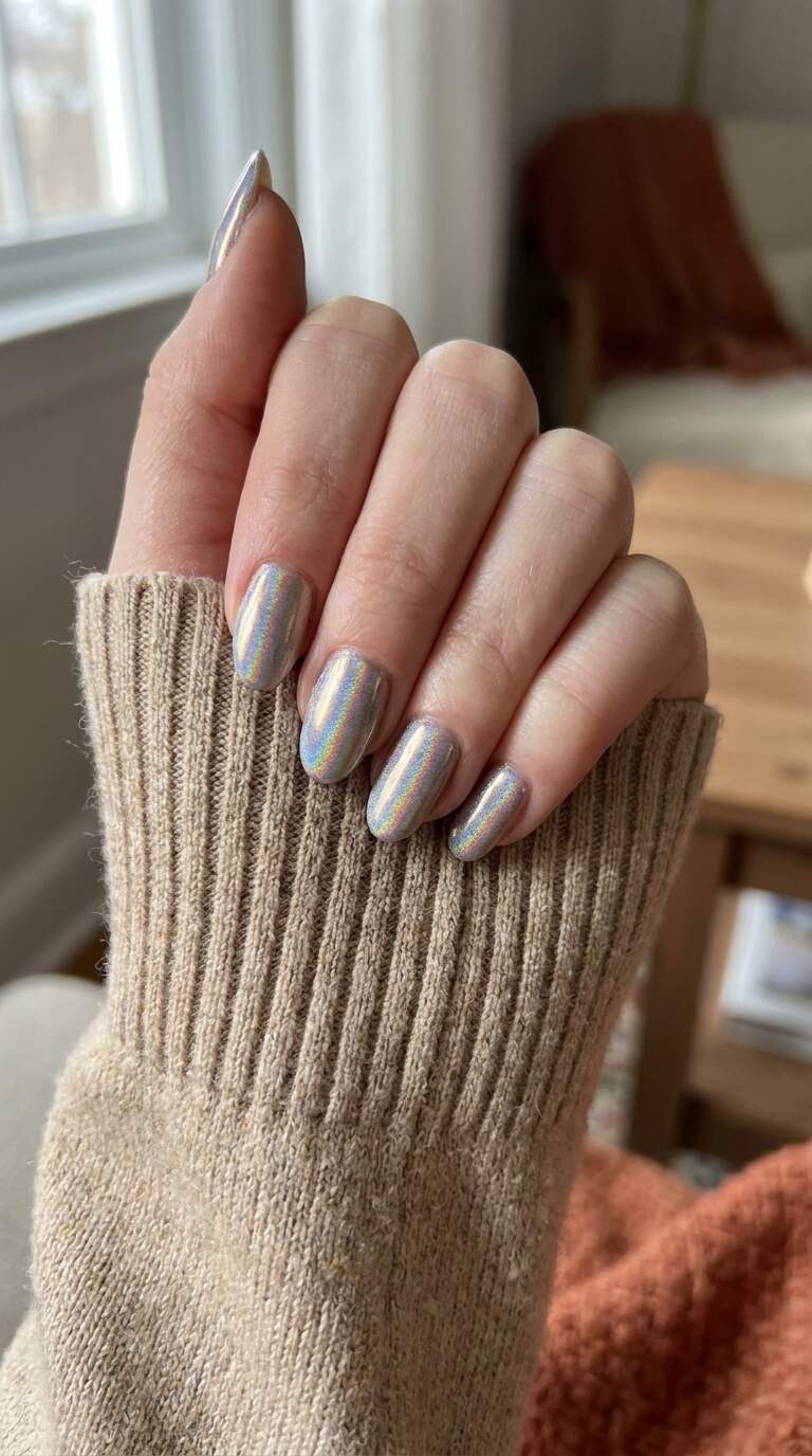 Holographic Gel Nails