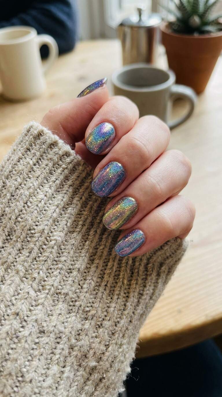 Iridescent Chrome Glitter Hologram